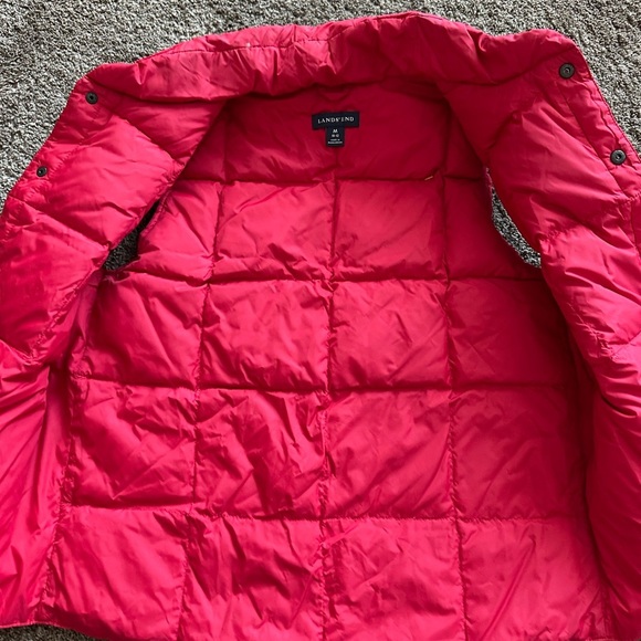 Lands' End Vibrant Red Quilted Vest Kids M 10/12 - Picture 2 of 4